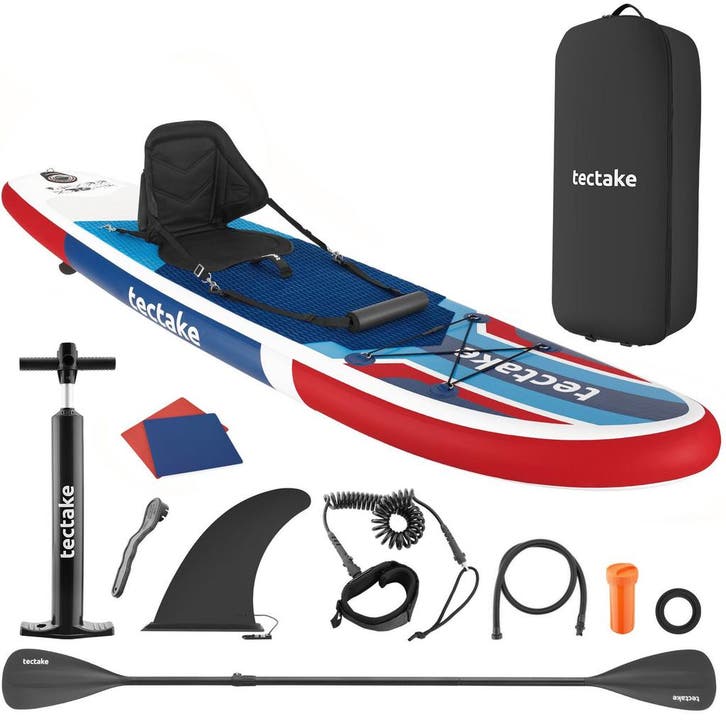 tectake 2in1 stand-up paddleboard, opblaasbaar, complete set, Watersport en Boten, Kitesurfen, Verzenden
