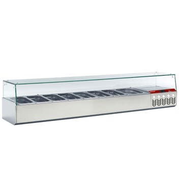 Gekoelde structuur GN 8x1/3, 1x1/9,, met rechte ruit, Verzenden, Nieuw in verpakking, Koelen en Vriezen