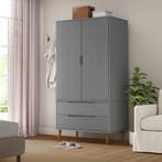 vidaXL Kledingkast MOLDE 90x55x175 cm massief grenenhout, Verzenden, Nieuw