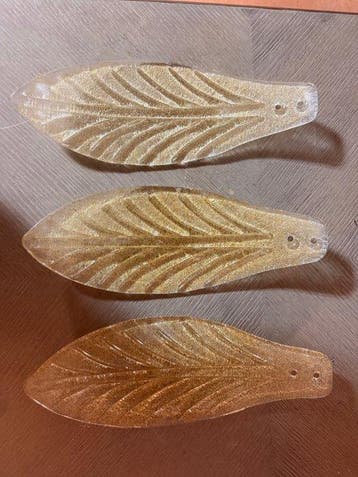 Kroonluchter (125) - Muranoglas - Murano glazen bladeren -
