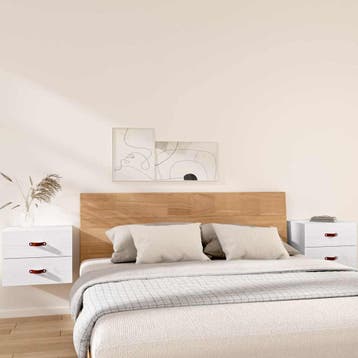 vidaXL Nachtkastjes 2 st wandgemonteerd 50x36x40 cm wit, Verzenden