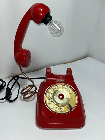 telefono lampada - Tafellamp - PVC, messing, metaal, Antiek en Kunst