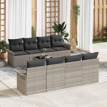vidaXL Tuinbank Set 9 st 8-Aantal zitplaatsen, Verzenden, Nieuw