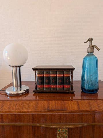 Trompe loeil - Armoire à liqueurs - Chêne - Livre cave a