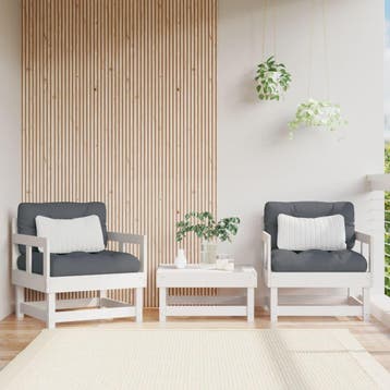 vidaXL Tuinstoelen 2 st massief grenenhout wit, Verzenden