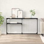 vidaXL Consoltabel Zwart Eiken 146 x 22.5 x 75 cm Bewerkt, Verzenden, Nieuw