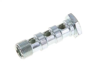 Boulon banjo 3 voies en acier zingué avec filetage mâle, Verzenden, Nieuw