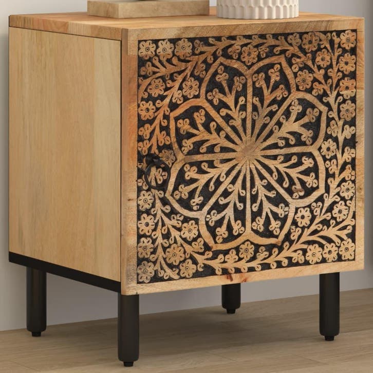 vidaXL Nachtkastje 40x33x46 cm massief mangohout, Huis en Inrichting, Slaapkamer | Nachtkastjes, Nieuw, Verzenden