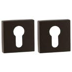 Set van twee cilinderplaatjes vierkant brons, Ophalen of Verzenden, Nieuw