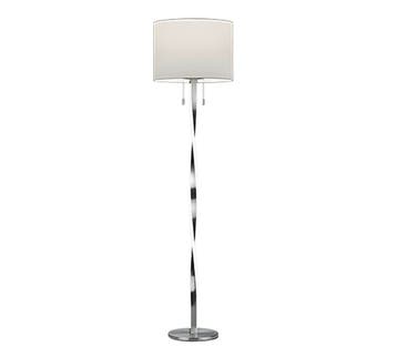Trio NANDOR vloerlamp | LED | nikkel mat met wit | Ø 40 cm |, Verzenden