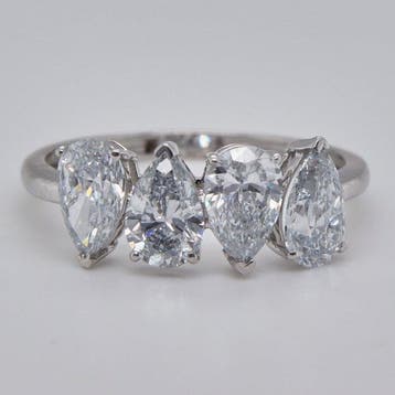 Zonder minimumprijs - Ring - 14 karaat Witgoud - 2.10ct. tw.