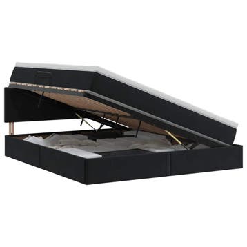 vidaXL Opbergbed met hoofdeinde Zwart 180 x 200 cm Fluweel, Verzenden