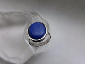 Argent, lapis-lazuli - Bague - Style Art déco