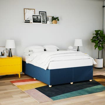 vidaXL Bedframe zonder matras stof blauw 140x190 cm, Verzenden