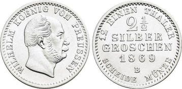 2 1/2 zilvergroschen 1869 B Brandenburg-Preussen Pruisen..., Verzenden, België