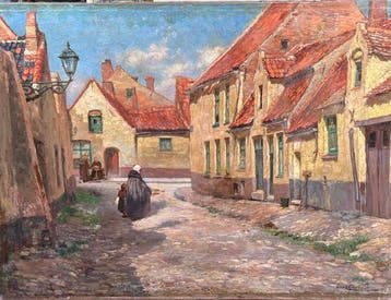 César Geerinck (1862-1919) - Rue d’un béguinage flamand