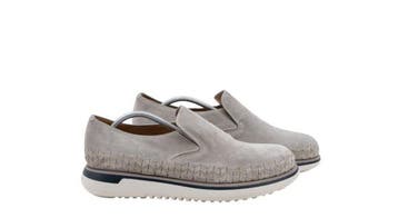 GIORGIO ARMANI - 9 UK - 43 IT - Sneaker Shoes Slip-On Gray, Nieuw