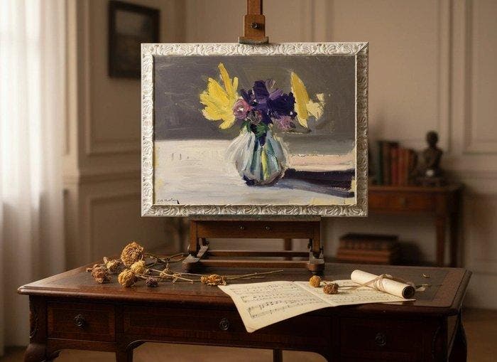 Vives Maristany (XX) - Adagietto, Antiquités & Art, Art | Peinture | Classique