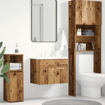 vidaXL Wastafelkast 60x38,5x46 cm bewerkt hout oud, Verzenden, Nieuw