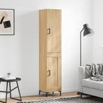 vidaXL Hoge kast 34,5x34x180 cm bewerkt hout sonoma, Verzenden, Nieuw