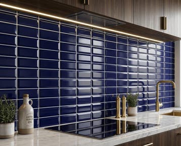 Wandtegel Metro 3D La Cueva Porto Blauw Glans 7,5x15, Nieuw, Minder dan 20 cm, 10 m² of meer, Wandtegels
