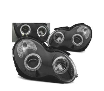 PHARES MERCEDES CLASSE C W203 00-07 ANGEL EYES CCFL FOND NOI, Verzenden, Neuf