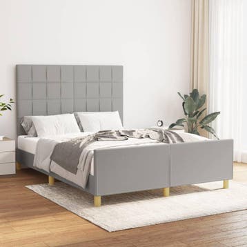 vidaXL Bedframe zonder matras stof lichtgrijs 140x190 cm, Verzenden