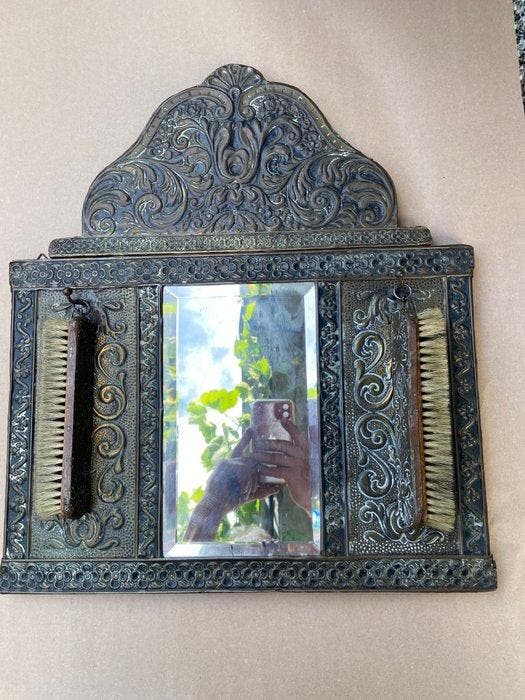 Miroir mural - Cuivre, Bois, Antiquités & Art, Curiosités & Brocante