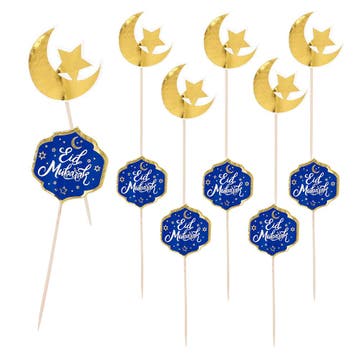 Ramadan Cocktailprikkers Eid Mubarak 12cm 12st, Verzenden, Nieuw