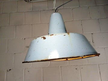 KWE - Plafondlamp - Vintage industriële emaille hanglamp -
