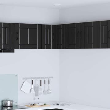 vidaXL Wandhoekkast LUCCA Zwart 57 x 57 x 40 cm Bewerkt hout, Huis en Inrichting, Verzenden, Nieuw