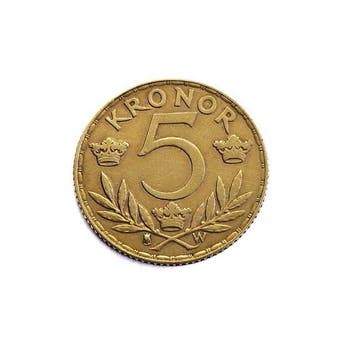 Zweden. Gustaf V. 5 Kroner 1920 Gustaf V