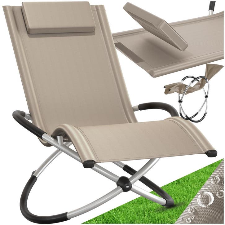 Ligbed Paulina ergonomisch, opvouwbaar, 150 kg - beige, Jardin & Terrasse, Ensembles de jardin, Envoi