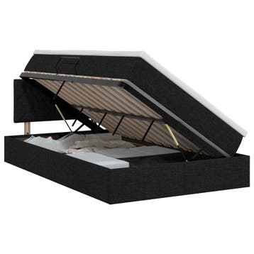vidaXL Opbergbed met matras met hoofdeinde Zwart 120 x 200, Verzenden, Nieuw