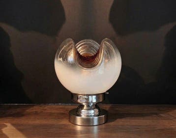 Lampe de table - Verre, Métal, Chrome - lavorazione a mano