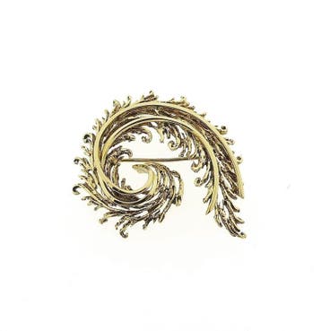 Vintage gouden abstracte broche, Bijoux, Sacs & Beauté, Broches, Ophalen of Verzenden