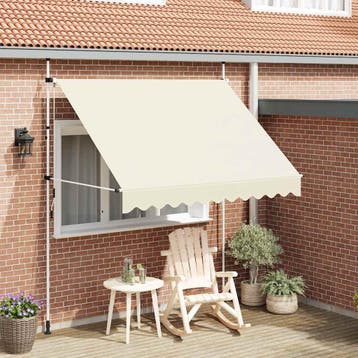 vidaXL Luifel handmatig uittrekbaar 250 cm crème, Verzenden