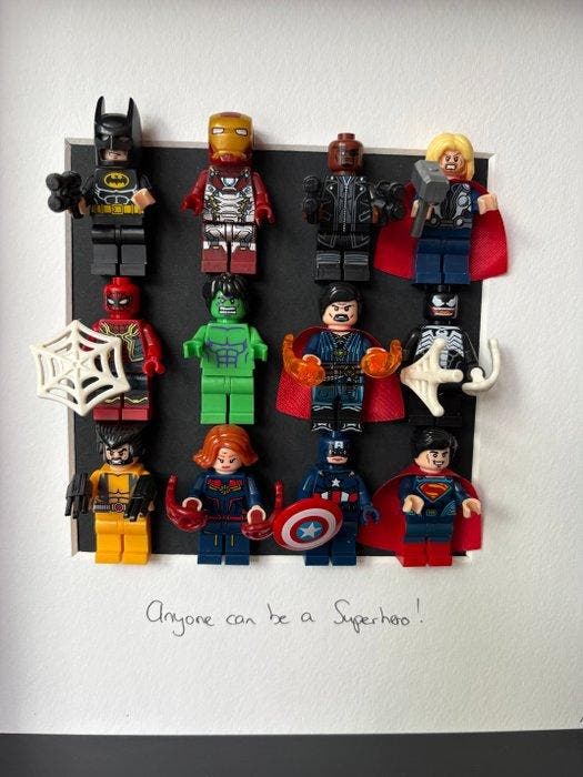 ISV Art - Framed Art - Lego Marvel & DC - Anyone can be a, Antiek en Kunst, Kunst | Schilderijen | Modern