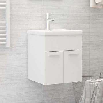 vidaXL Wastafelkast 41x38,5x46 cm bewerkt hout wit, Verzenden, Nieuw
