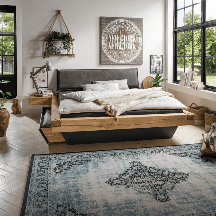 Van Schaik Elaris Massief Eiken Balkenbed met Bedlades - 200, Huis en Inrichting, Slaapkamer | Bedden