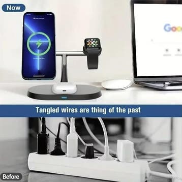 3 in 1 Draadloos Qi Oplaadstation - Compatibel met Apple, Verzenden, Nieuw
