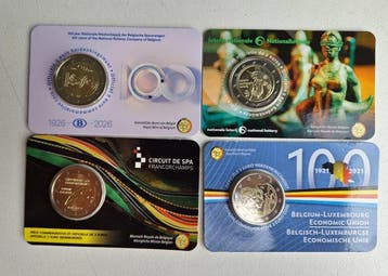 België. 2 Euro 2021/2026 (4 coincards) (Zonder minimumprijs)