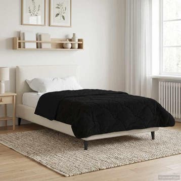 vidaXL Zomer Deken Zwart 155 x 200 cm Microvezel en Teddy, Verzenden, Nieuw