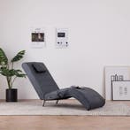 vidaXL Massage chaise longue met kussen kunstsuède grijs, Verzenden, Nieuw