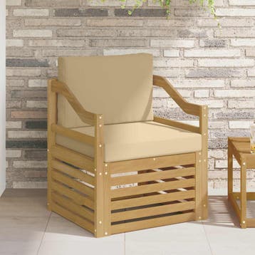 vidaXL Buiten bank set Polyester wit en beige, Verzenden