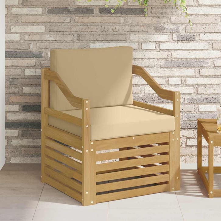 vidaXL Buiten bank set Polyester wit en beige, Jardin & Terrasse, Ensembles de jardin, Envoi