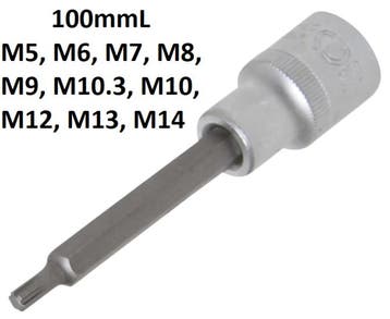 Bgs Technic 1/2 bit dop, ribe r5 x 100 mm, Verzenden, Nieuw