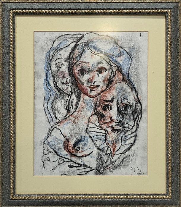 Miquel Torner de Semir (1938) - Rostros del alma, Antiquités & Art, Art | Peinture | Moderne