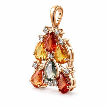 Zonder minimumprijs - Hanger - 14 karaat Geel goud - 2.96ct.
