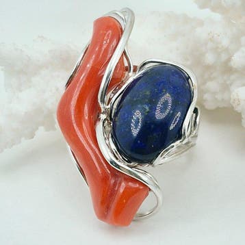 Corail - Argent - Bague - CORALLO MEDITERRANEO